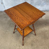 Antique Tiger Oak Plant Stand/Accent Table