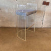 Lucite & Brass Pinstripe Barstool