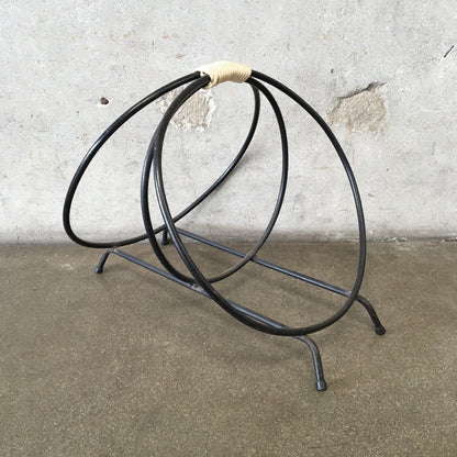 Mid Century Wrought Iron Log Holder