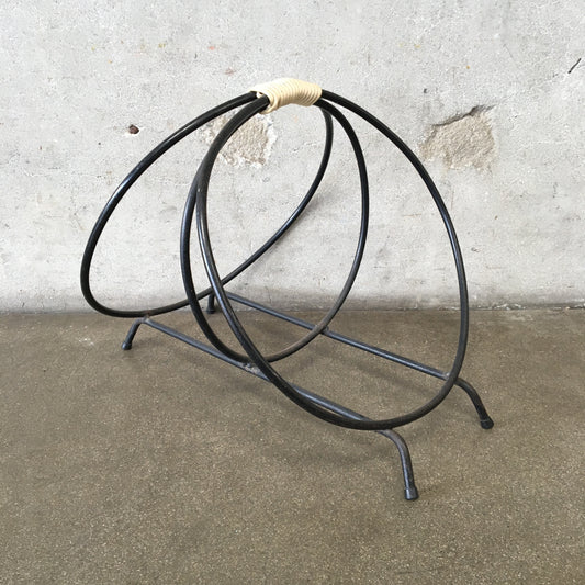 Mid Century Wrought Iron Log Holder