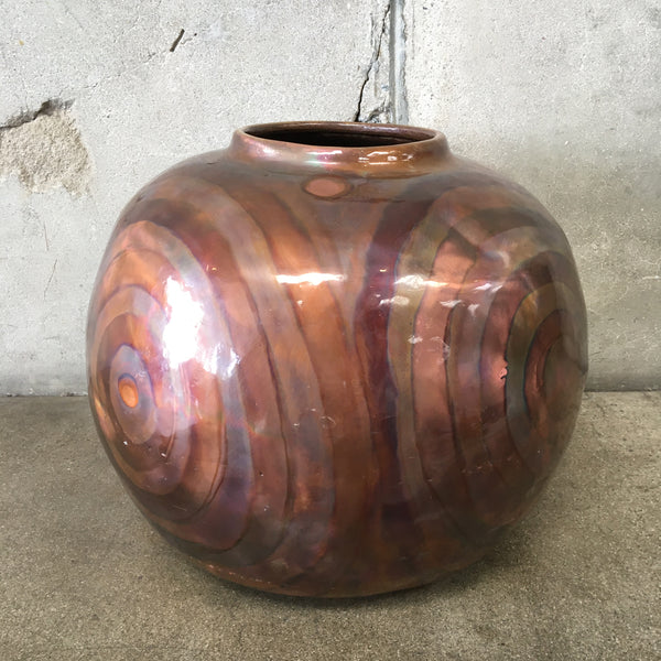 Late Century 70's Handmade Artist Copper Vessel