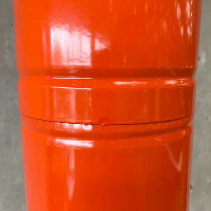 Vintage MCM Orange Porcelain Enamel Finish Conical Fireplace