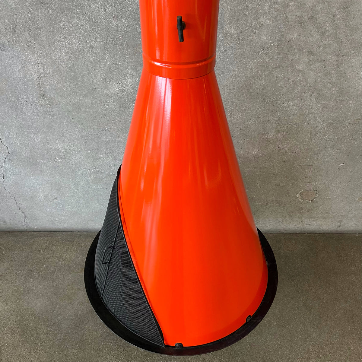 Vintage MCM Orange Porcelain Enamel Finish Conical Fireplace