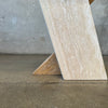 Post Modern Travertine and Glass console Table