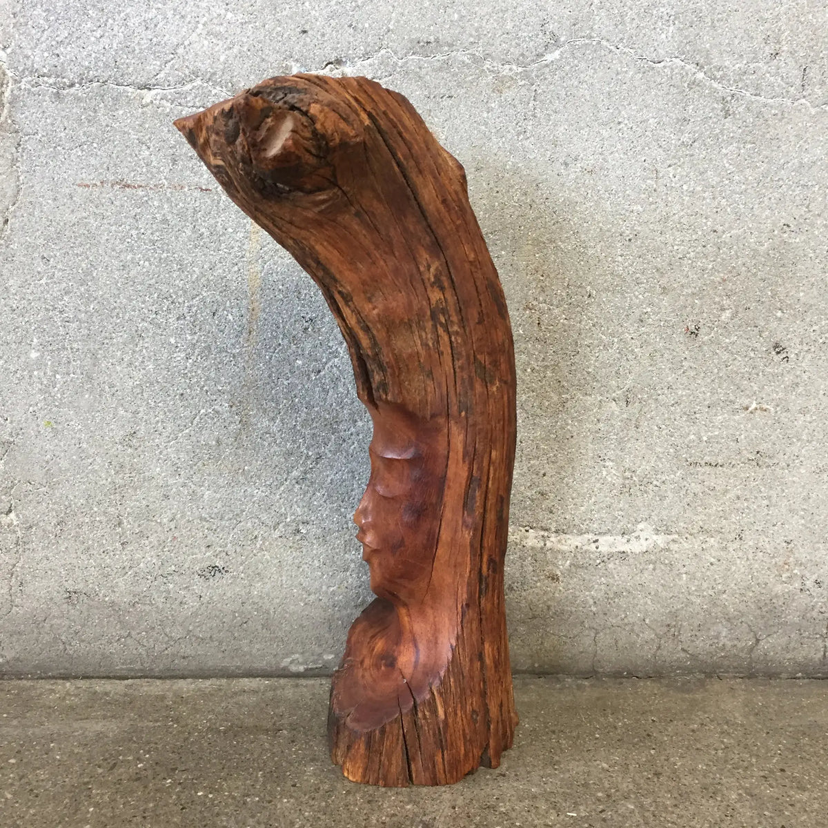 Vintage Koa Wood Branch Face Sculpture