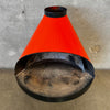Vintage Mid Century Modern Orange Porcelain Enamel Finish Fireplace