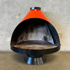 Vintage Mid Century Modern Orange Porcelain Enamel Finish Fireplace