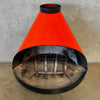 Vintage Mid Century Modern Orange Porcelain Enamel Finish Fireplace