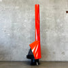 Vintage Mid Century Modern Orange Porcelain Enamel Finish Fireplace