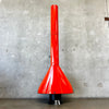 Vintage Mid Century Modern Orange Porcelain Enamel Finish Fireplace
