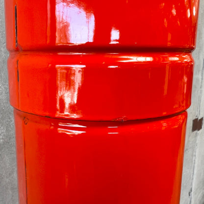 Vintage Mid Century Modern Orange Porcelain Enamel Finish Fireplace