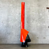 Vintage Mid Century Modern Orange Porcelain Enamel Finish Fireplace