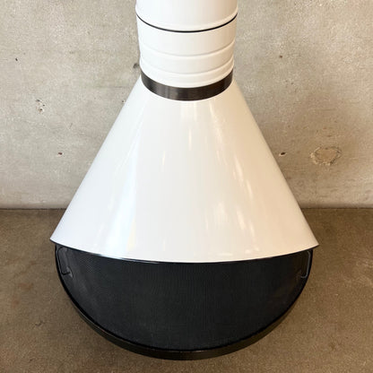 Vintage Mid Century Modern White Porcelain Enamel Preway Fireplace