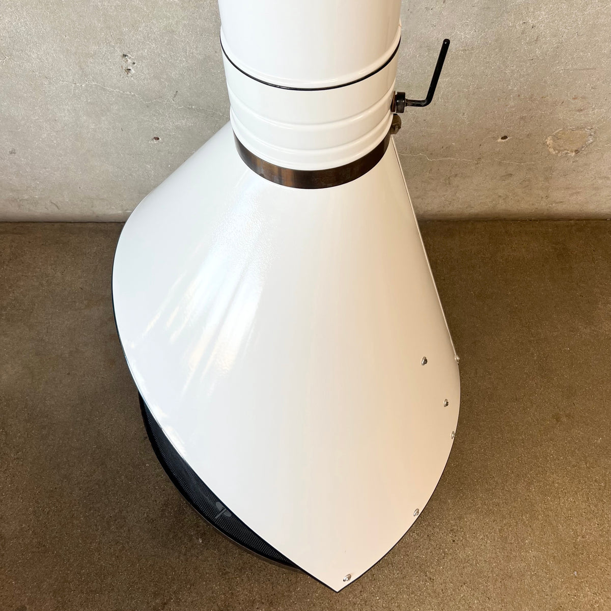 Vintage Mid Century Modern White Porcelain Enamel Preway Fireplace