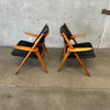 Pair of 1960's Hans Wegner Sawbuck Style Lounge Chairs