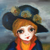 Mid Century Modern Big Eyes Oil Painting