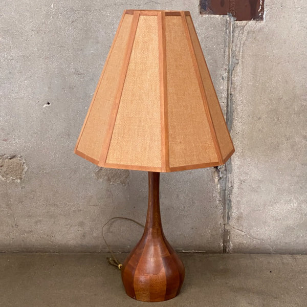 Mid Century Wood Turned Table Lamp