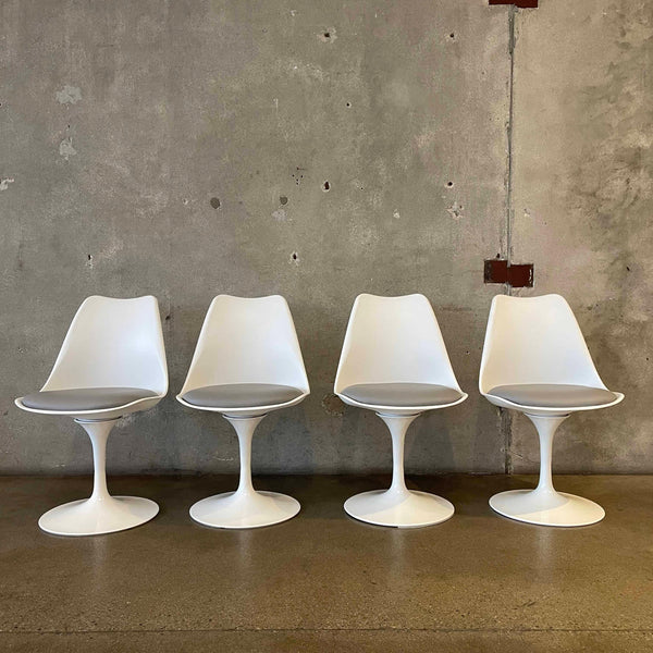 Set Of Four Modern Tulip Base Dining Chairs