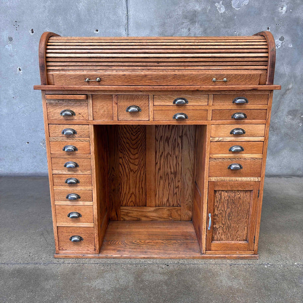 Antique Jewelers Solid Oak Roll Top Bench Circa 1890 -1900