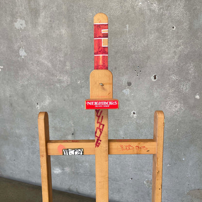 Wood Easel by Mabef w/ Graffiti