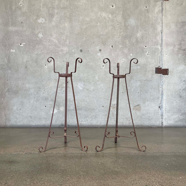 Pair of Vintage Metal Plant Stands