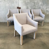 Set of Four Modern Upholstered Dining Arm Chairs