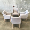 Set of Four Modern Upholstered Dining Arm Chairs