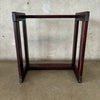 Pair Of Vintage Mid Century Modern Rosewood Smoked glass End Tables