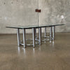 Retro 1970s Tubular Chrome Coffee Table with Glass Top