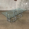 Retro 1970s Tubular Chrome Coffee Table with Glass Top