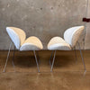 Pair of Vintage Chrome Slice Chairs In Boucle Fabric