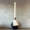 Vintage Mid Century Modern White & Brown Porcelain Enamel Malm "Lancer" Fireplace