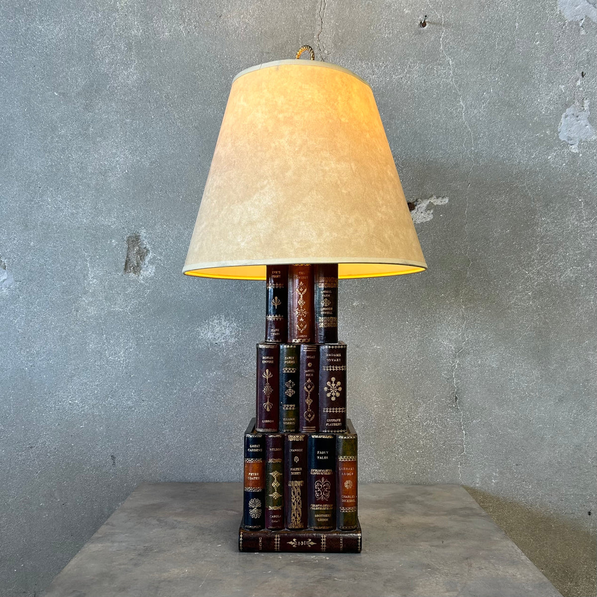 Vintage Maitland-Smith Faux Book Stack Table Lamp