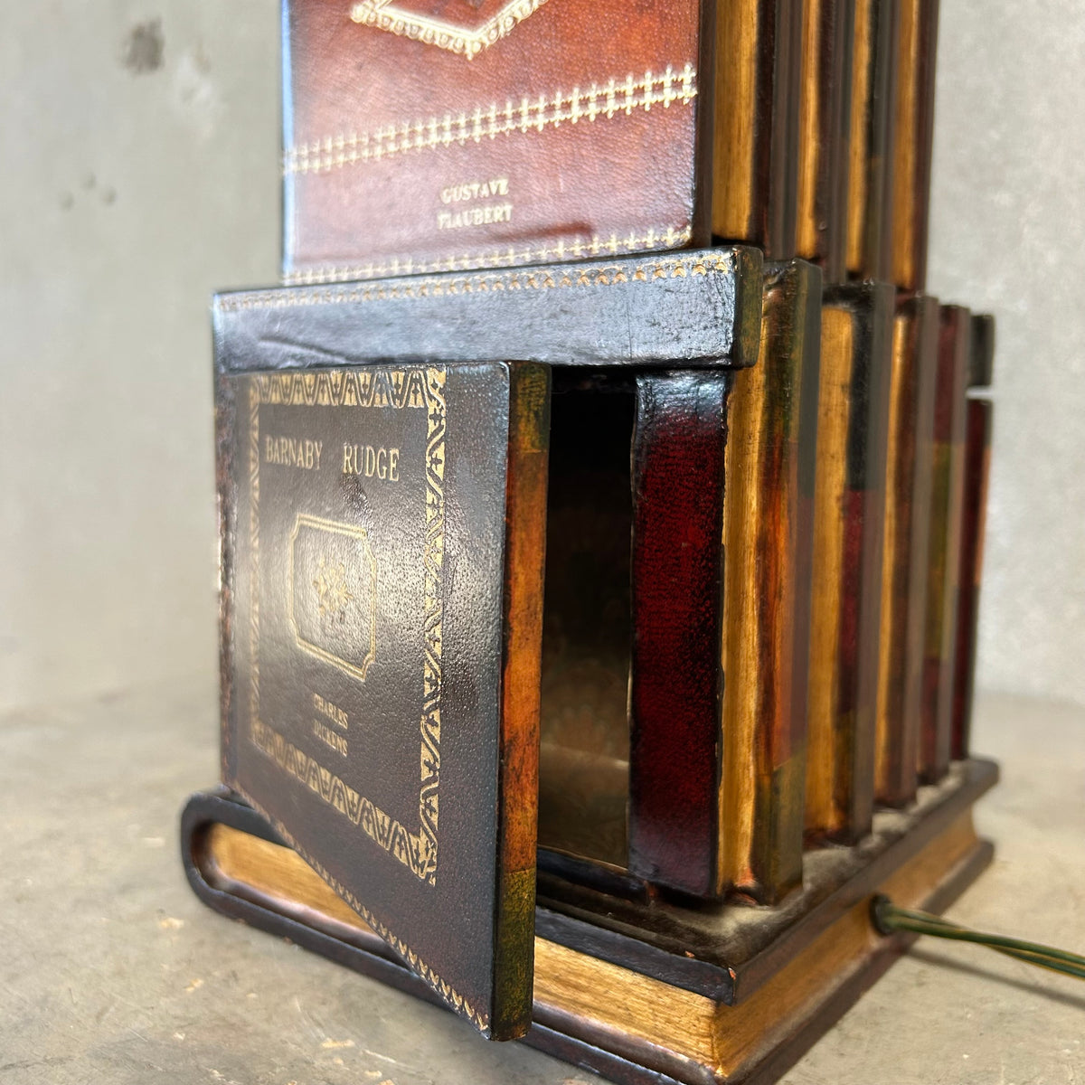 Vintage Maitland-Smith Faux Book Stack Table Lamp