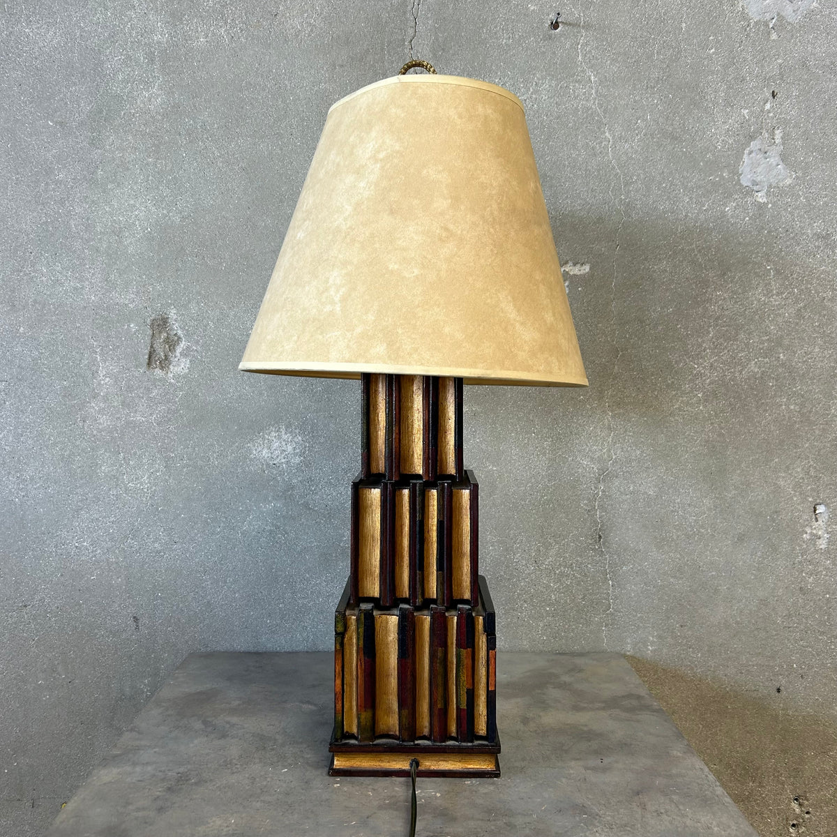 Vintage Maitland-Smith Faux Book Stack Table Lamp