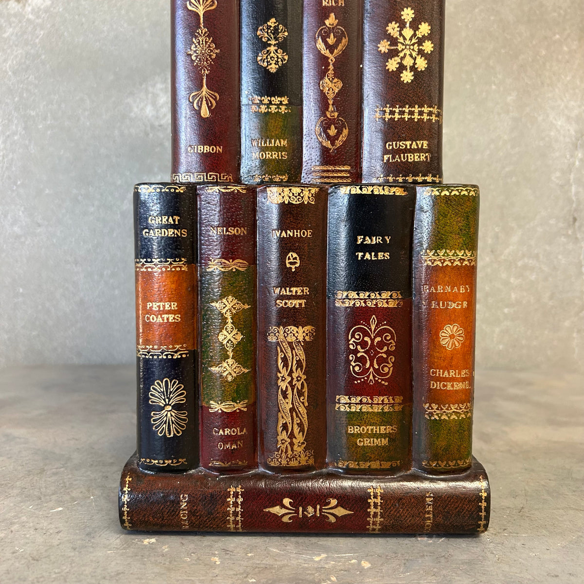 Vintage Maitland-Smith Faux Book Stack Table Lamp