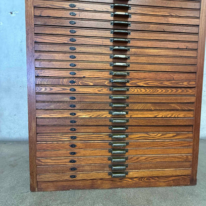 1920s Oak 24" Drawer Printers Flat File Cabinet by Hamilton Co. (Original Finish)