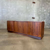 Mid Century Tambour Door Credenza with Bar Hutch