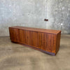 Mid Century Tambour Door Credenza with Bar Hutch