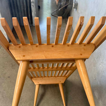 Mid Century Modern Wooden Slat Bench w/ 3 Cushions, Made in Italy