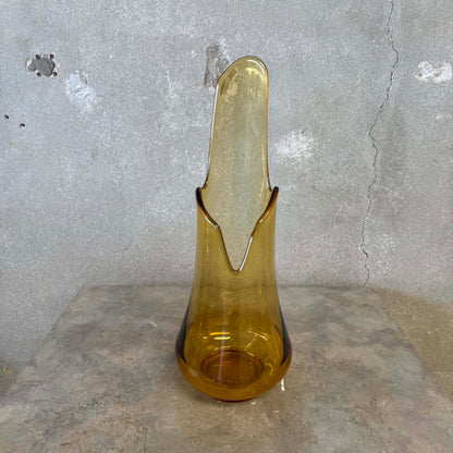 Mid Century Modern Le Smith Amber Swung Vase