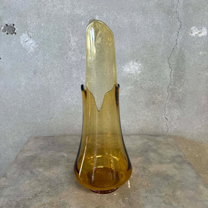 Mid Century Modern Le Smith Amber Swung Vase