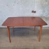 Vintage Light Walnut Dining Table With One Leaf