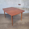 Vintage Light Walnut Dining Table With One Leaf