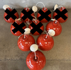 Four Vintage MCM Terracotta Red Pendant Lamps by Lightolier