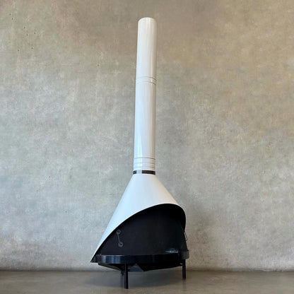 Vintage Mid Century Modern White Porcelain Enamel Preway Fireplace