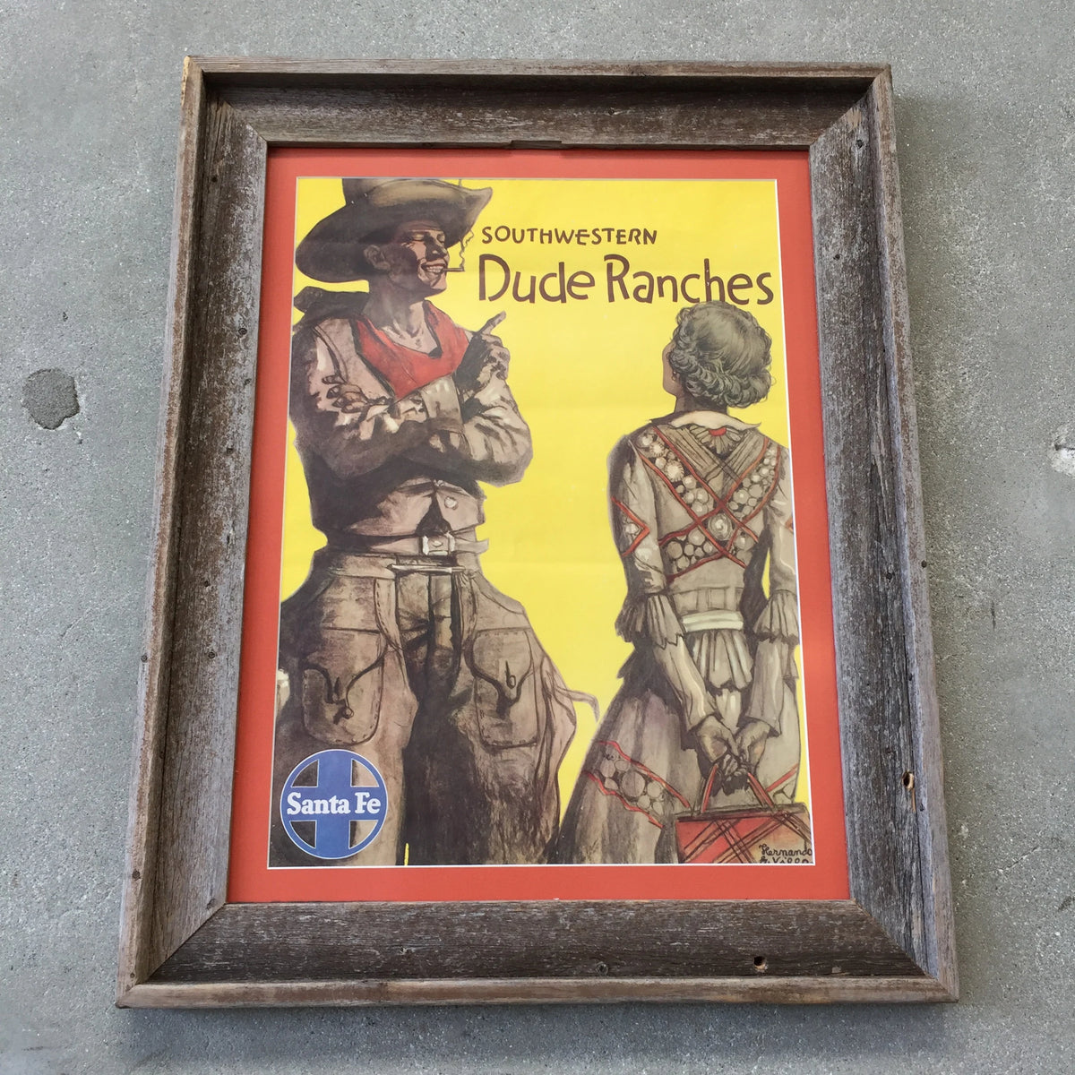 1940's Santa Fe Railroad "Dude Ranch" Poster