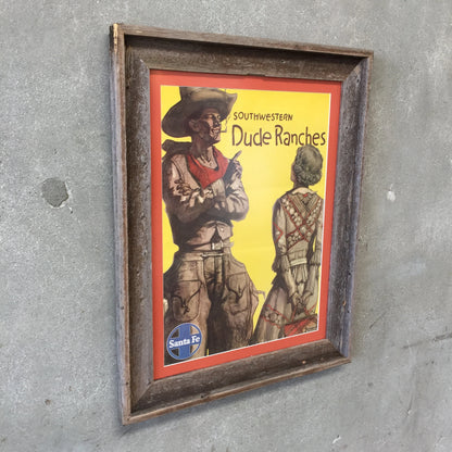 1940's Santa Fe Railroad "Dude Ranch" Poster