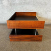 High Quality Vintage Mid Century Modern Leather & Walnut Paper Tray