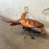 Hand Carved Teak Turtle on Carved Wood Stand